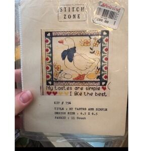 Stitch Zone Cross Stitch Kit #756 My Tastes Are Simple Goose cottage core